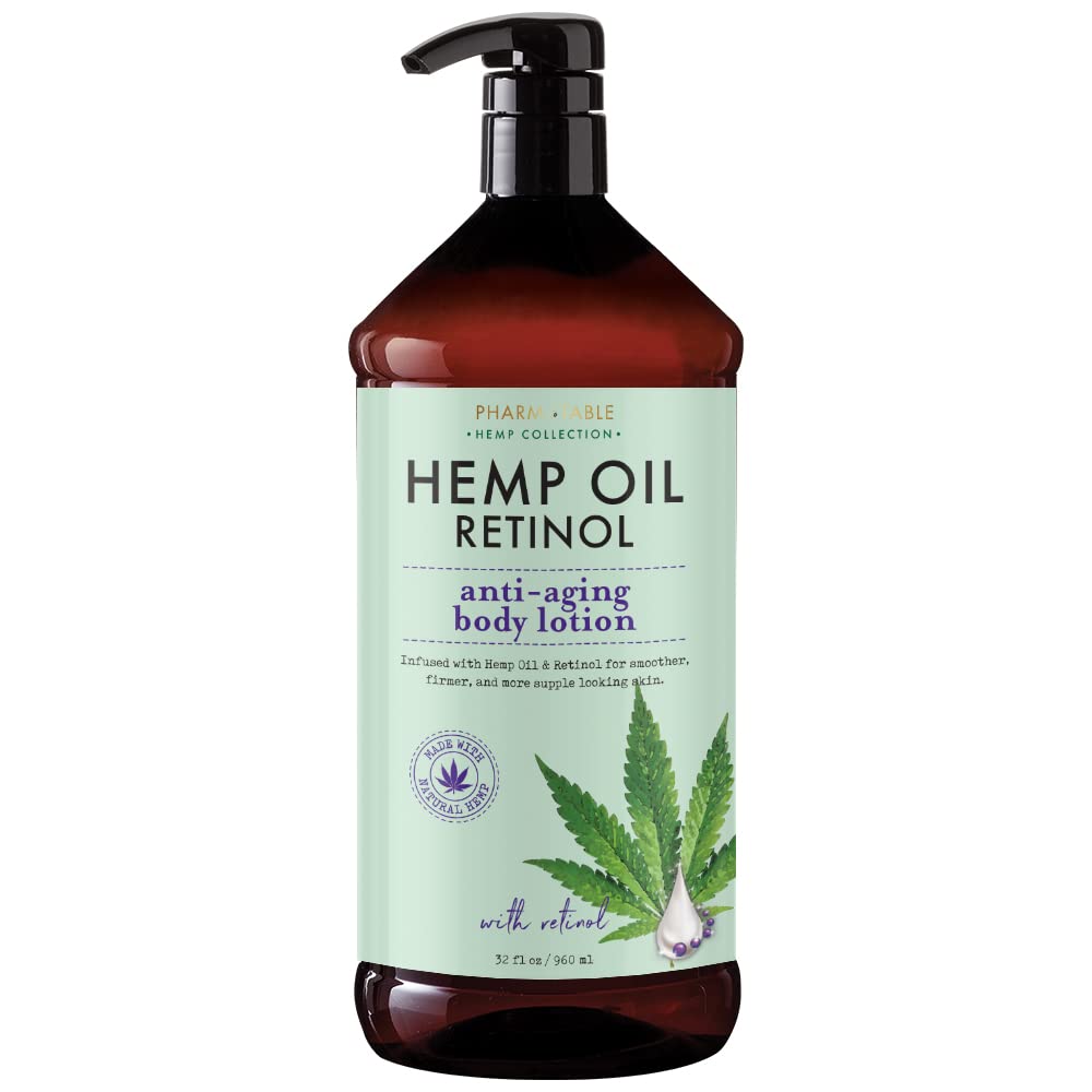 PHARM TO TABLE Hemp Oil & Retinol AntiAging Body Lotion, Locks In