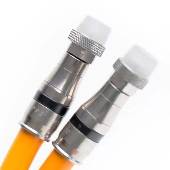 PHAT SATELLITE - 3GHz Underground RG11 Cable, Triple Shield (77%) Gel Protected Braids, Weather Rubber Boot Fittings, DirecTV Coax Cable, Made in USA (100 feet, Orange)
