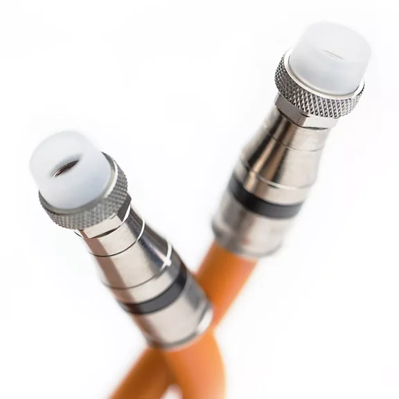 PHAT SATELLITE - Direct Burial Flooded RG11 Coaxial Cable with Weather Boot F-Connectors, 14AWG 75 Ohm, Enhanced Tri-Shield 77% Braid, Assembled in USA (10 feet Orange)