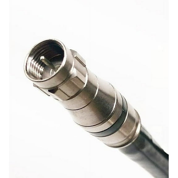 PHAT SATELLITE - Direct Burial RG11 Underground Coaxial Cable 14AWG Gel Coated Braid Compression Fittings UL ETL Digital HD Satellite Antenna Internet Modem Ham Radio Made in USA (125 feet, Black)