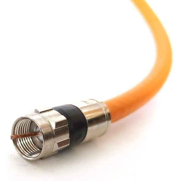 PHAT SATELLITE - Direct Burial Underground RG6 Coaxial Cable 18AWG Gel Coated Braid Anti-Corrosion Connectors UL ETL Digital HD Satellite ( 170 feet, Orange)