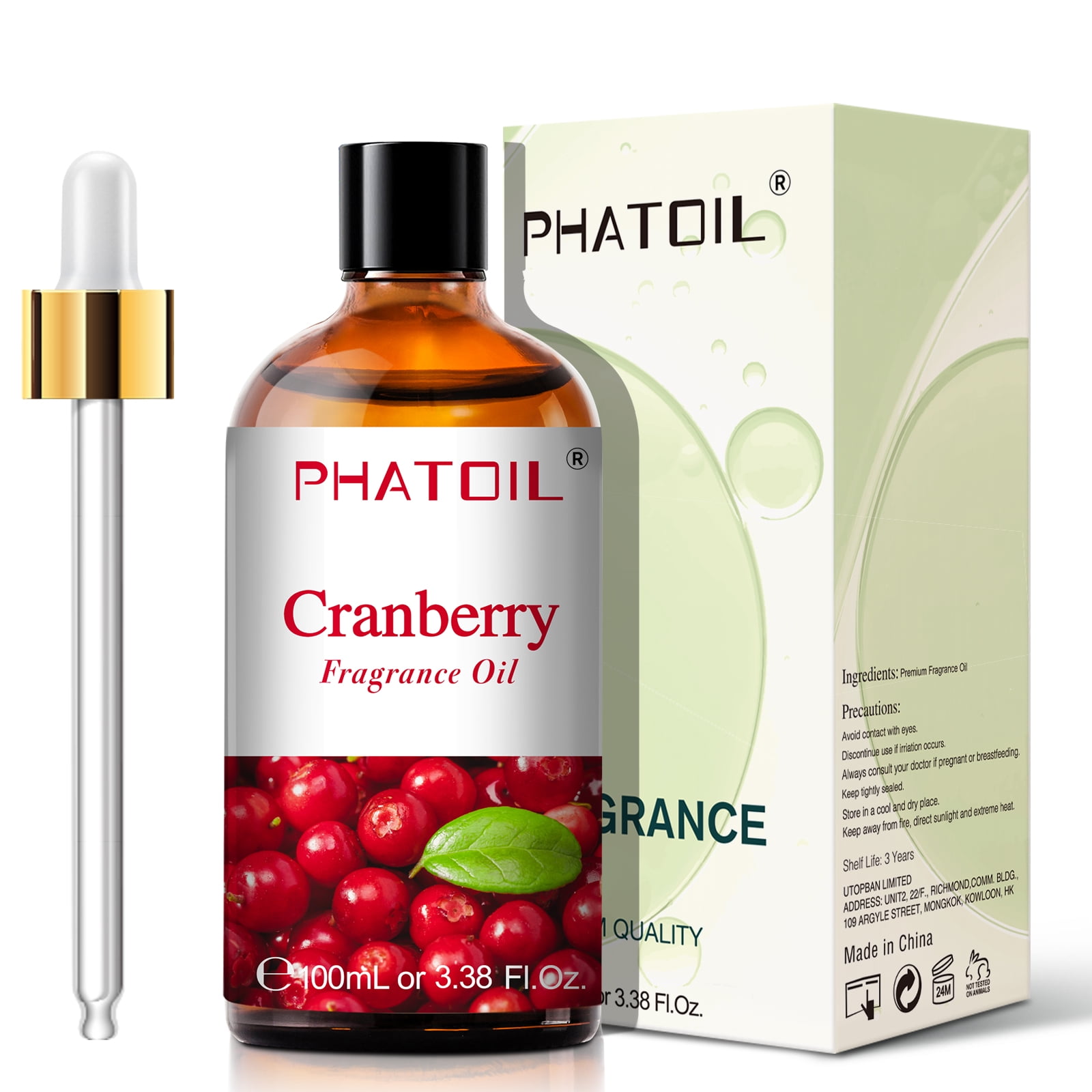 PHATOIL Cranberry Essential Oils for Aromatherapy Diffuser - 3.38FL.OZ