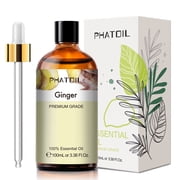 زيت الزنجبيل العطري PHATOIL 3.38 Fl Oz للبشرة، ناشر، طبيعي نقي 100%، منظف ومغذي، رائحة عشبية للعلاج العطري، رائحة صنع الصابون DIY