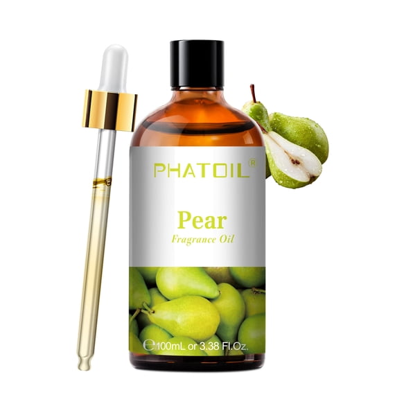 PHATOIL 100ML Pear Essential Oils for Aromatherapy, Diffuser, Spa Massage, Yoga, Relaxation, Skin Care, DIY Candle and Soap Making - 3.38FL.OZ