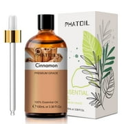 PHATOIL 3.38 Fl Oz Cinnamon Essential Oil for Diffuser Skin, 100% Pure Natural Cinnamon Oil for Massage, Aromatherapy, Candle, Bath Bomb & Soap Making Scent DIY