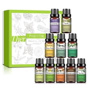 PHATOIL 10pcs x 10ml Pure Essential Oils Set for Diffusers, Home Care, Candle Making Scents, Fragrance, Aromatherapy, Humidifiers, Gifts, Perfume