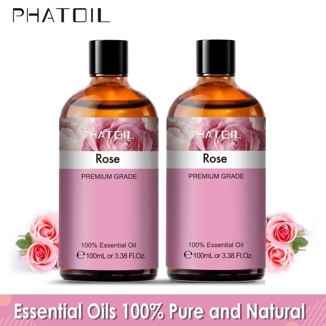 PHATOIL 2-Pack 100% Pure Rose Essential Oil for Face, Body Care ...