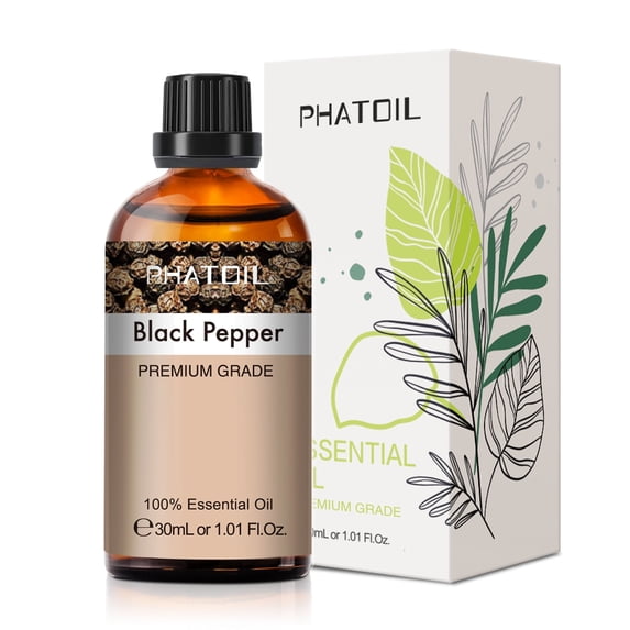 PHATOIL Black Pepper Essential Oils for Diffusers Humidifier 100% Pure Natural Aromatherapy Massage Bath Sleep Relaxation 30ml/1.01 fl.Oz