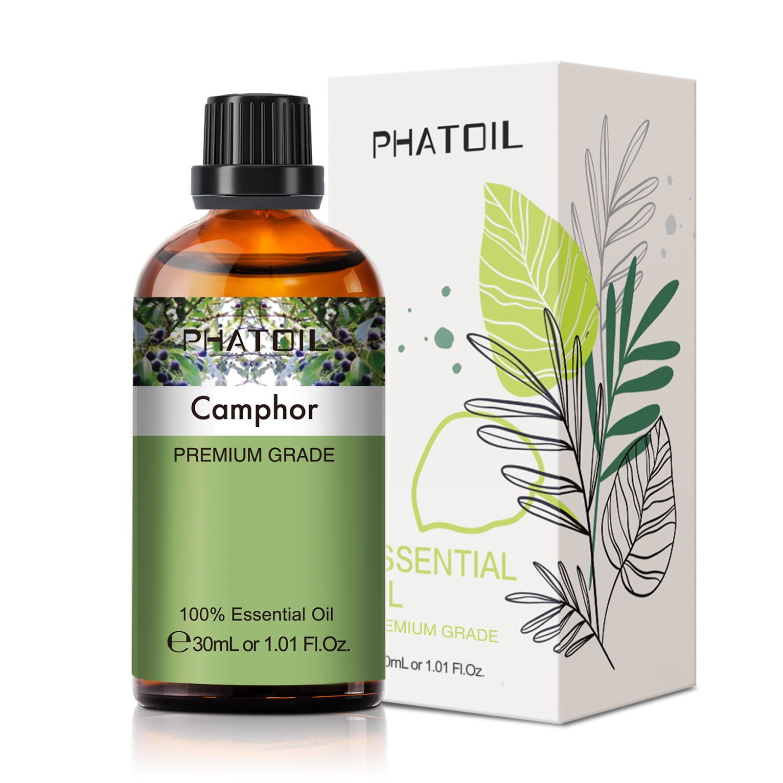 PHATOIL Camphor Essential Oils for Diffusers Humidifier 100% Pure Natural Aromatherapy Massage Bath Sleep Relaxation 30ml/1.01 fl.Oz