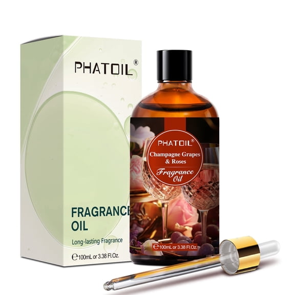 PHATOIL Fragrance Oil Essential Oil for Soap, Candle Making, Aromatherapy, 100ml, Champagne Grapes Roses Scents