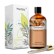 PHATOIL Cinnamon Essential Oils 100% Pure Natural Perfect for Aromatherapy Diffusers, Humidifiers, Skin Care, Massage, Relaxation 100ml/3.38 fl.oz