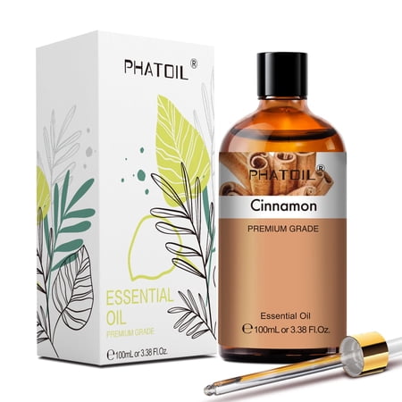 PHATOIL Cinnamon Essential Oils 100% Pure Natural Perfect for Aromatherapy Diffusers, Humidifiers, Skin Care, Massage, Relaxation 100ml/3.38 fl.Oz
