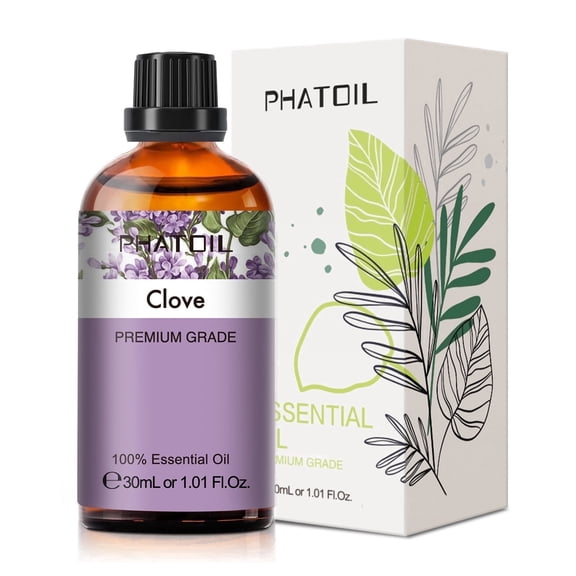 PHATOIL Clove Essential Oil 30ML (1.01 FL Oz), Pure Spicy Aromatherapy Oil for Diffusers, Humidifiers, Massage, Bath, Sleep Relaxation