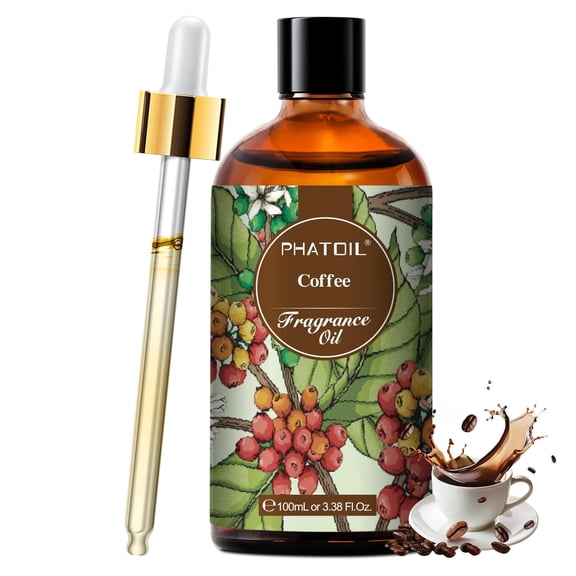 PHATOIL Coffee Fragrance Oils for Aromatherapy,Skin,DIY Candle and Soap Making,Essential Oil for Diffuser, Relaxation, Yoga,3.38 fl oz