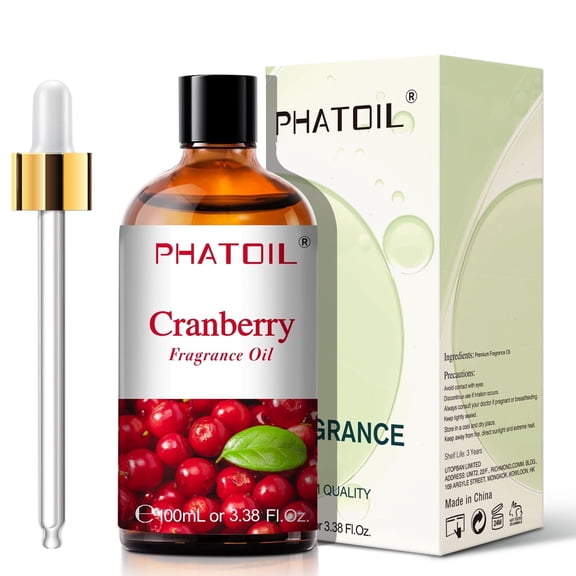 PHATOIL 100Ml Cranberry Essential Oils for Diffuser, Cranberry Oil for Candle Making, Soap Making, Home Care, Humidifiers