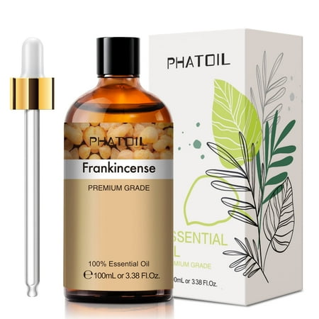 PHATOIL 3.38 Fl Oz Frankincense Essential Oil, 100% Natural Frankincense Oil for Diffuser, Skin Care, Aromatherapy, Scalp and Body Massage, Soap and Candle Making