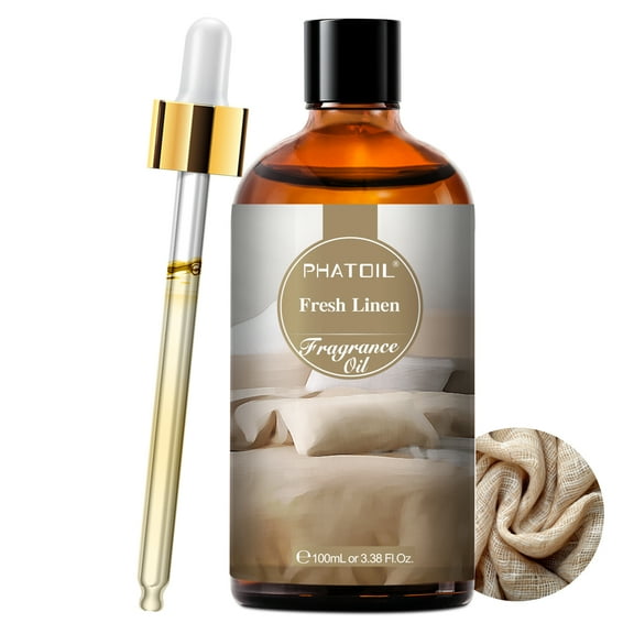 PHATOIL Fresh Linen Fragrance Oils for Aromatherapy, Diffuser, Relaxation, Yoga, Skin Care, DIY Candle and Soap Making, 3.38 fl oz