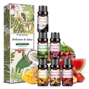 PHATOIL 6 Pack Fruity Fragrance Oil Gift Set 10ml Each, Sweet Assorted Fruit Scents for Home Diffuser, DIY Soap Making, Candles, Bath Bombs