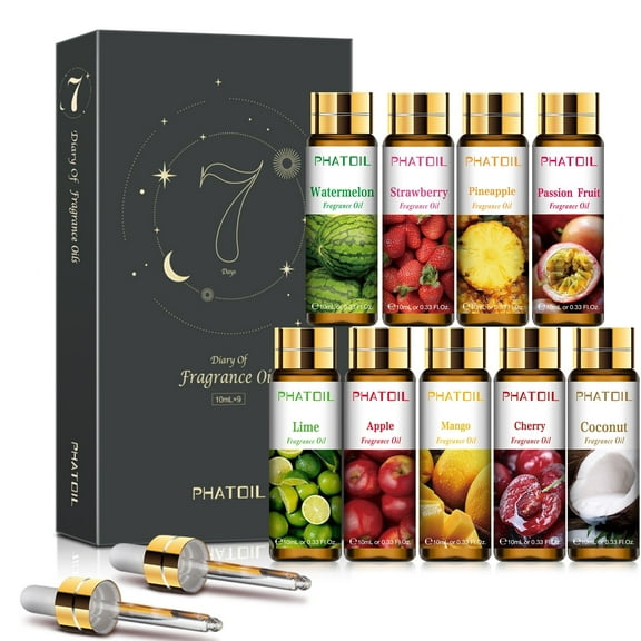 PHATOIL Fruity Fragrance Oils Set - 9 Blends for Diffusers, Home Care(10mL)