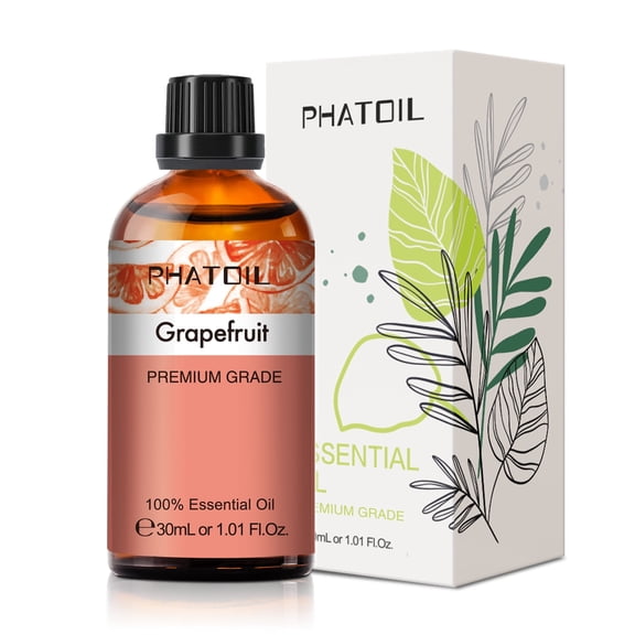 PHATOIL Grapefruit Essential Oils for Diffusers Humidifier 100% Pure Natural Aromatherapy Massage Bath Sleep Relaxation 30ml/1.01 fl.Oz