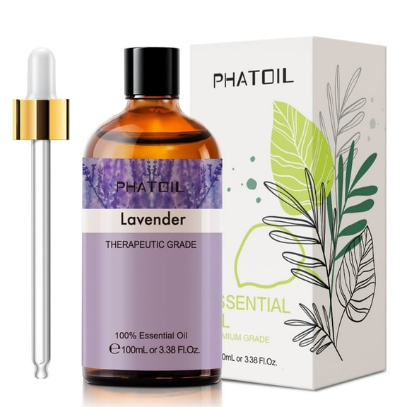 PHATOIL Lavender Essential Oils 100% Pure Natural Perfect for Skin Care, Massage, Relaxation - 3.38 fl.Oz