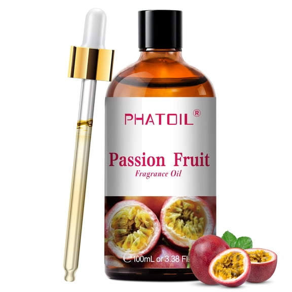 PHATOIL Passion Fruit Fragrance Oil 100ML (3.38 FL Oz), Tropical Scent Oil for Diffusers, Humidifiers, Car Freshener, Air Odor Elimination, DIY Candle Bomb Making, Aromatherapy Gift