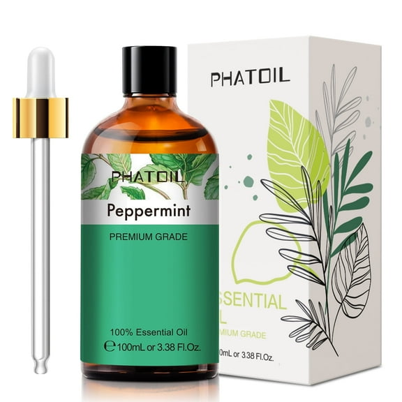 PHATOIL Peppermint Essential Oils, 100% Pure Natural Aromatherapy Massage Bath Sleep Relaxation 100ml/3.38 fl.Oz