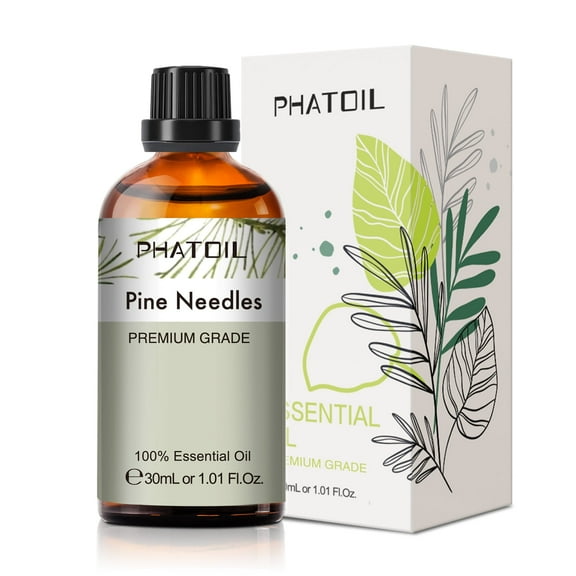 PHATOIL 30ML Pine Needles Essential Oil for Skin, Diffuser, 100% Pure Natural, Cleansing & Nourishing, Herbaceous Scent for Aromatherapy, Soap Making Scent DIY