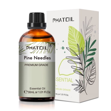 PHATOIL Pine Needles Essential Oil 30ML, 100% Pure Woody Aromatherapy Oil for Skin Care, Diffuser, DIY Soap Candle Making