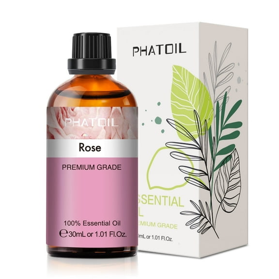 PHATOIL Rose Essential Oil Pure Organic Rose Oil for Diffuser, Perfume, Massage, Aroma - 30ML