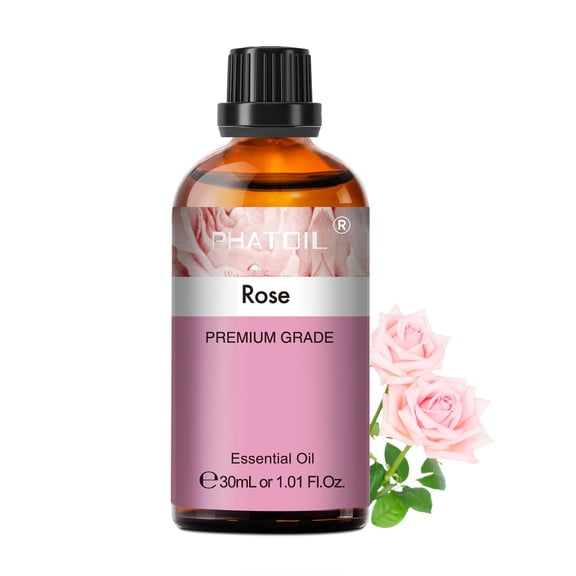 PHATOIL Rose Essential Oil Pure Organic Rose Oil for Diffuser, Perfume, Massage, Aroma - 30ML
