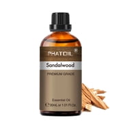 PHATOIL زيت خشب الصندل الأساسي للناشر مرطب 100٪ تدليك طبيعي طبيعي نقي حمام استرخاء النوم 30 مل / 1.01 أونصة