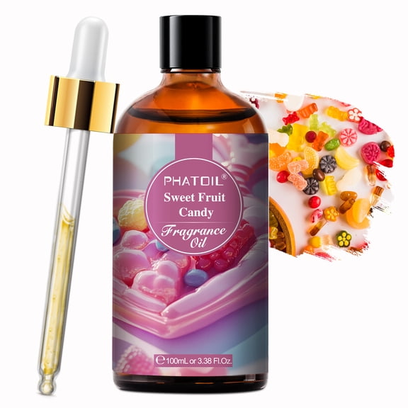 PHATOIL Sweet Fruit Candy Fragrance Oil 3.38 fl oz, Sweet Sugary Fruity Scent for Home Diffuser, Candle Making, Soap DIY Crafting