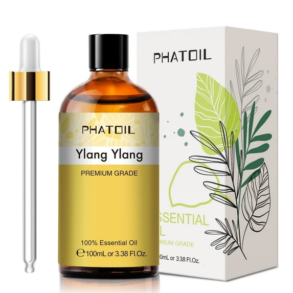 PHATOIL 3.38 Fl Oz Ylang Ylang Essential Oil for Peaceful Relaxation, Soothing, Comforting and Calming, Diffuser and Aromatherapy
