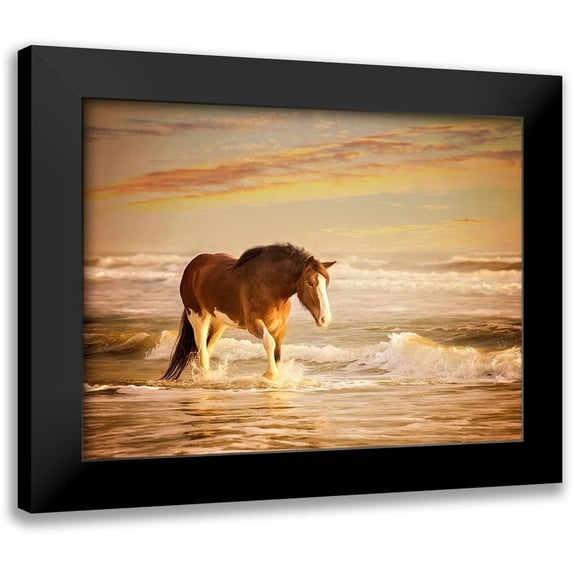PHBurchett 14x12 Black Modern Framed Museum Art Print Titled - Sunkissed Horses V