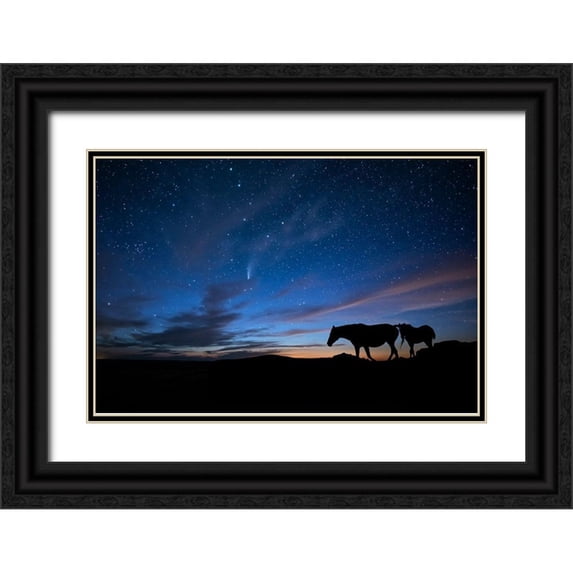 PHBurchett 32x23 Black Ornate Wood Framed with Double Matting Museum Art Print Titled - View At Rest II