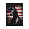 thumbnail image 1 of PHELIKA American Flag Dark Horse 02 All Season Soft Throw Blanket Lightweight Flannel Fleece Blankets 80"x60", 1 of 8