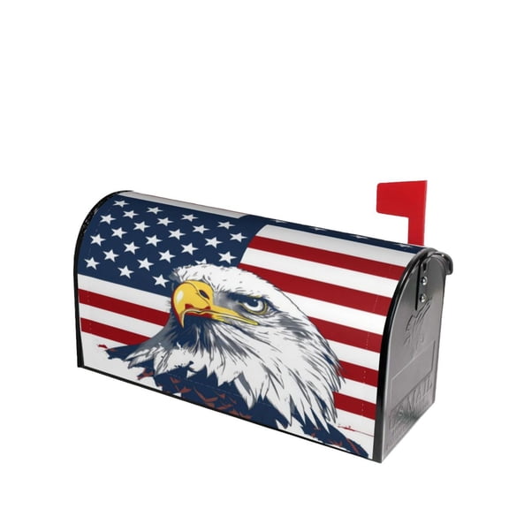 PHELIKA American Flag Eagle 04 Magnetic Mailbox Covers Post Letter Box Cover Standard Size 25.5"H x 21"W