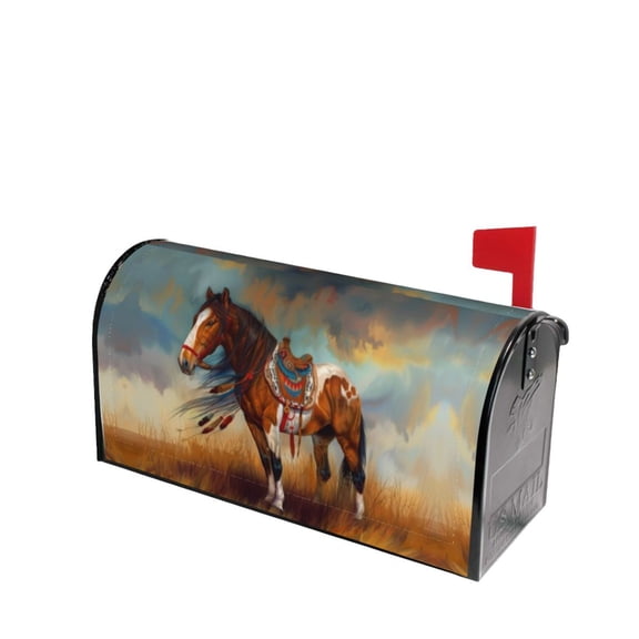 PHELIKA American Horse 03 Magnetic Mailbox Covers Post Letter Box Cover Standard Size 25.5"H x 21"W
