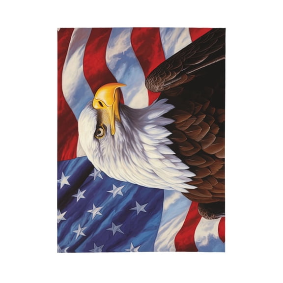 PHELIKA Bald Eagle American Flag 03 All Season Soft Throw Blanket Lightweight Flannel Fleece Blankets 80"x60"