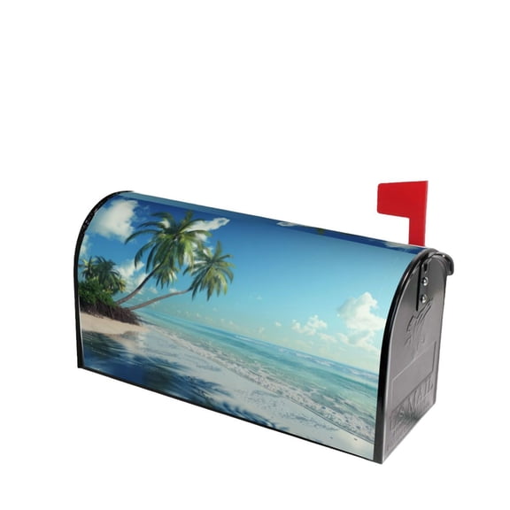 PHELIKA Beach Palm Trees 02 Magnetic Mailbox Covers Post Letter Box Cover Standard Size 21"H x 18"W