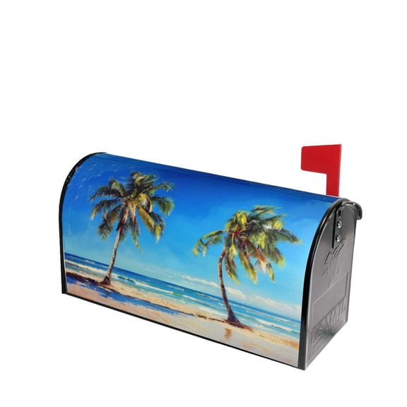 PHELIKA Beach Palm Trees 06 Magnetic Mailbox Covers Post Letter Box Cover Standard Size 25.5"H x 21"W