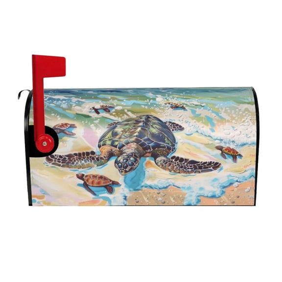 PHELIKA Beach Sea Turtle 04 Magnetic Mailbox Covers Standard Size 21"H x 18"W