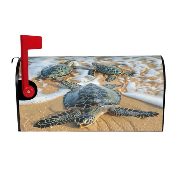 PHELIKA Beach Sea Turtle 05 Magnetic Mailbox Covers Standard Size 25.5"H x 21"W