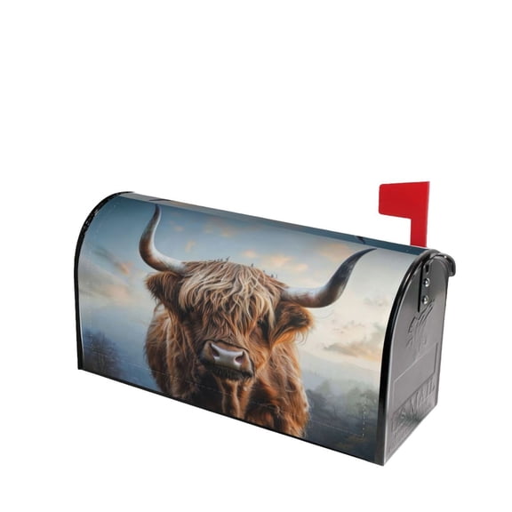 PHELIKA Beautiful Highland Cow 06 Magnetic Mailbox Covers Post Letter Box Cover Standard Size 21"H x 18"W