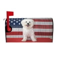 thumbnail image 1 of PHELIKA Bichon Frise Dog American Flag Magnetic Mailbox Covers Standard Size 21"H x 18"W, 1 of 8