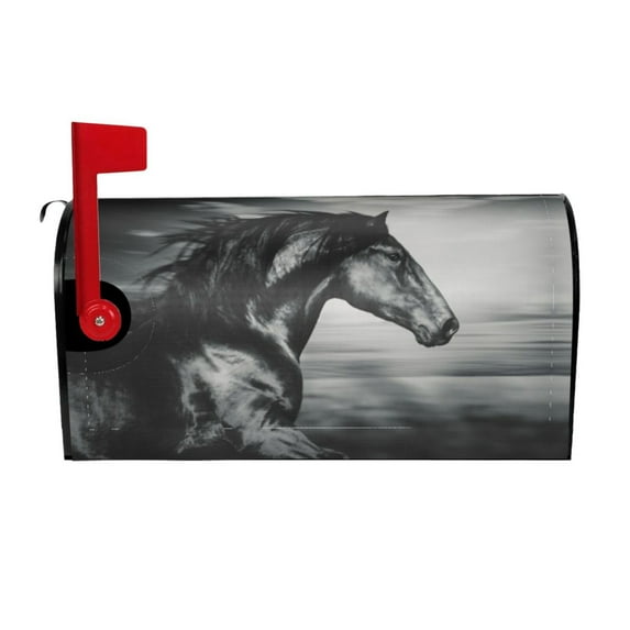 PHELIKA Black Horse Magnetic Mailbox Covers Standard Size 25.5"H x 21"W