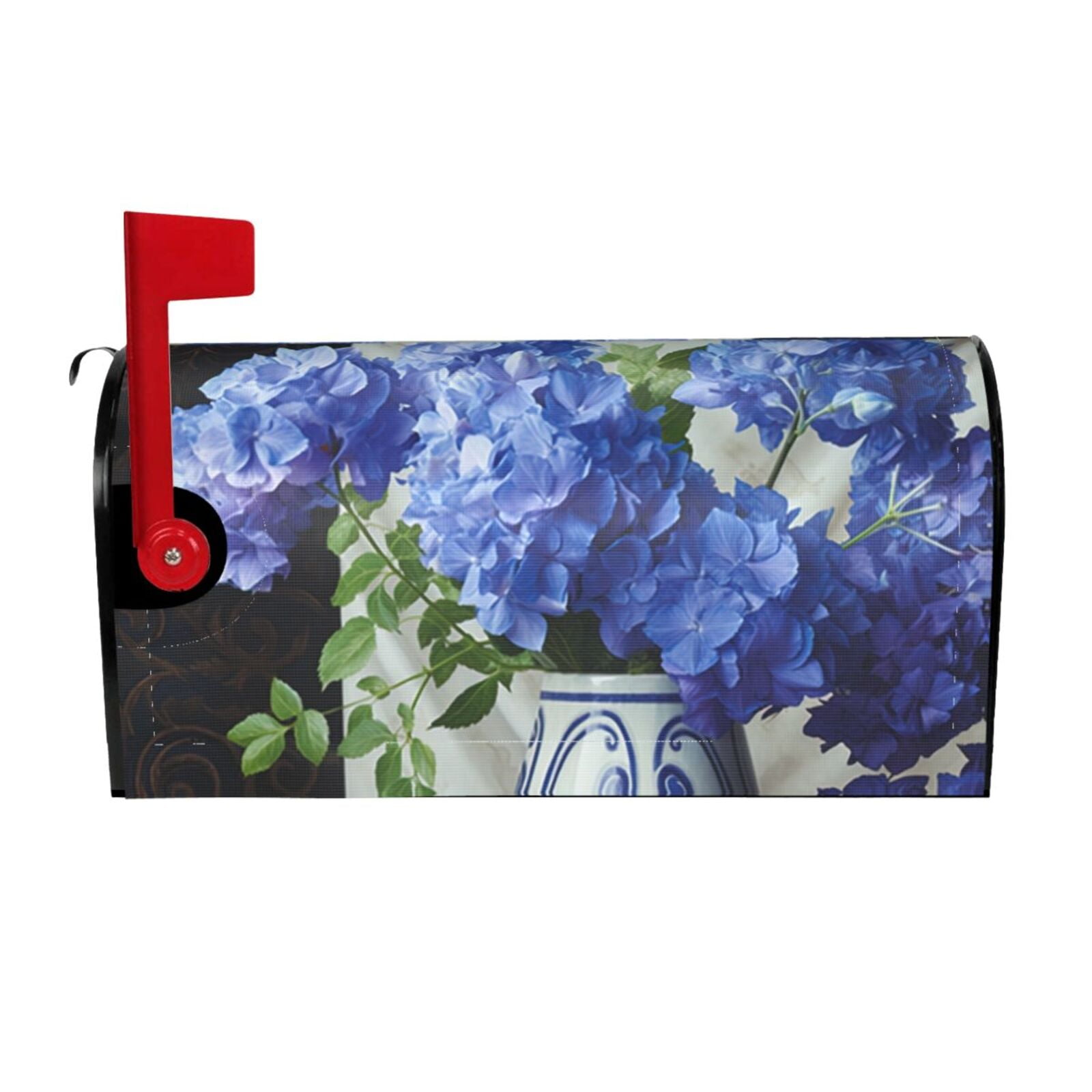 PHELIKA Blue Hydrangeas 02 Mailbox Covers Standard Size 21"H x