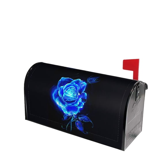 PHELIKA Blue Rose 02 Magnetic Mailbox Covers Post Letter Box Cover Standard Size 21"H x 18"W