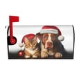 thumbnail image 1 of PHELIKA Christmas Pet Dog Cat Santa Hat 04 Mailbox Covers Magnetic Mailbox Wraps Post Letter Box Cover Mailwrap Garden Home Decor Standard Size 25.5"H x 21"W, 1 of 8